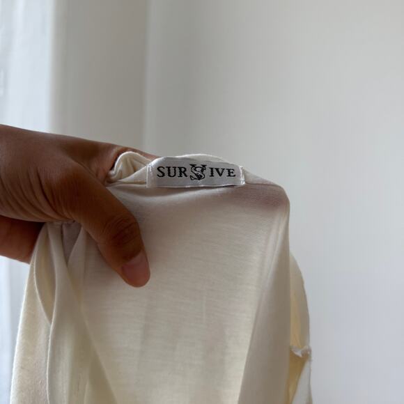 Vintage euro White Tank with Rhinestone Airplane & D-Ring Side Straps (S/M) - Picture 10 of 10